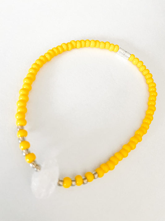 Yellow clear quartz anklet