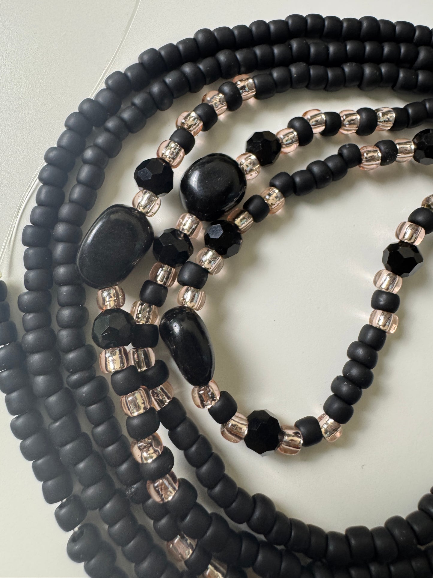 Unbreakable - Black Jasper Waist Bead