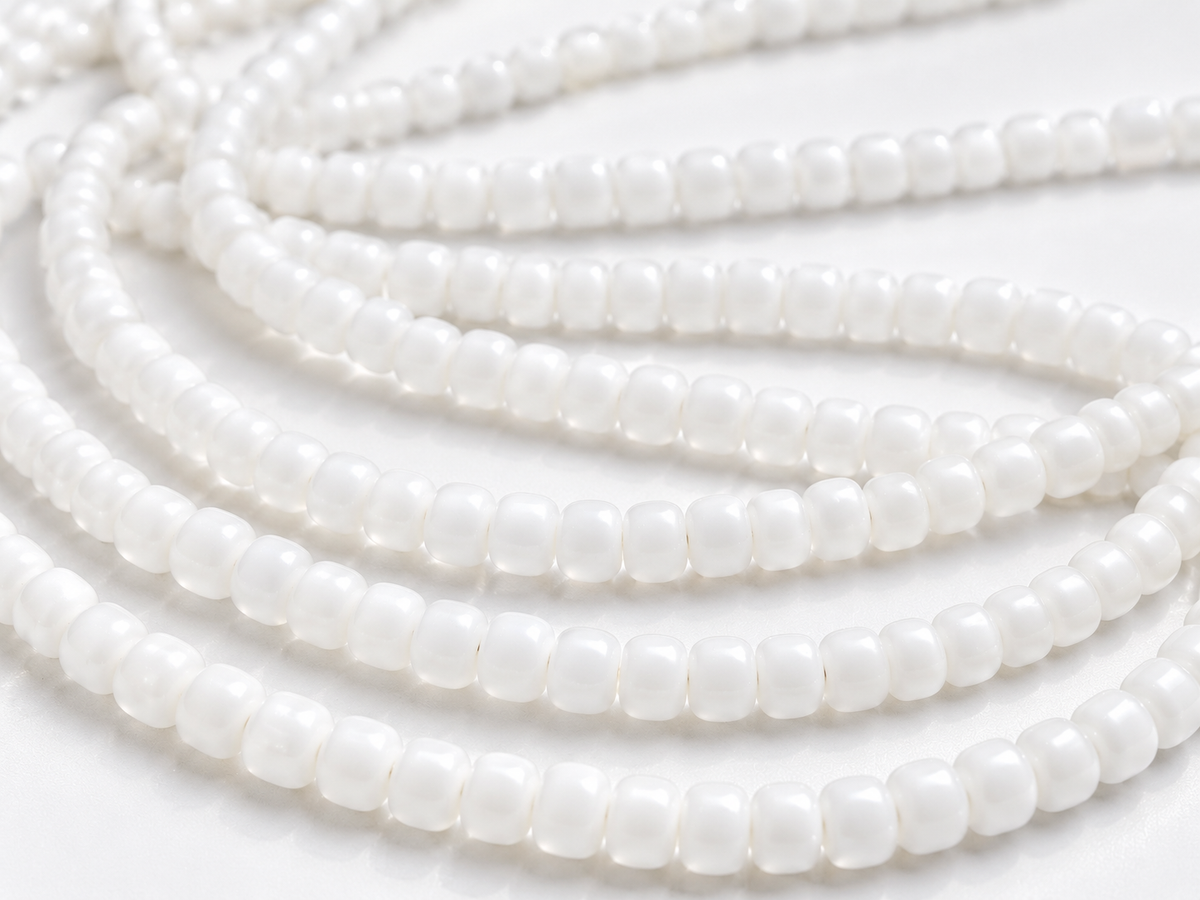 Clean Slate white simple waist bead strand
